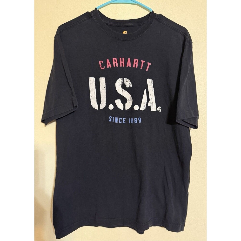 Made In USA Carhartt USA Since 1889 Graphic Tee Men’s Medium Black Relaxed Fit